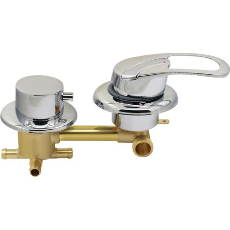 Mitigeur de douche encastré pour salle de bain avec inverseur 2 3 4 5 voies laiton encastrable cabine douche mural monocommande baignoire système corps encastrée pour robinetterie (4 voies 10cm) (1/5)