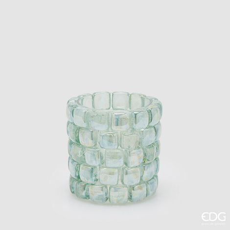 EDG Enzo De Gasperi Vaso Gemme Cilindro H 12,5 Cm D 13 Cm Natural Trasparente 1 Pz