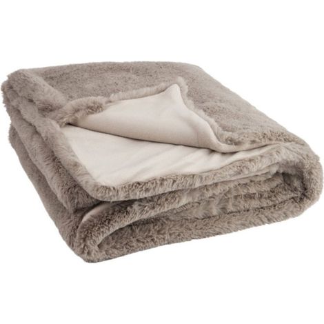 Plaid Imitation Fourrure "Cutie" 130x180cm Gris (1/4)