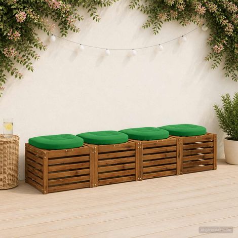 vidaXL 4-Piece Seat Cushions 4 pcs 100% Polyester Green 45 x 45 x 5 cm (1/5)