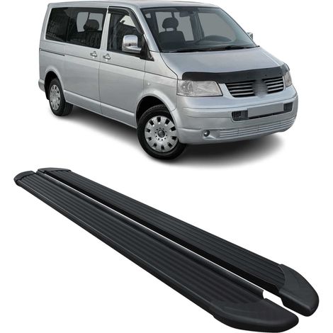 Marchepieds Latéraux pour VW Transporter T5 2003-2015 Aluminium Noir L1 Court 2X