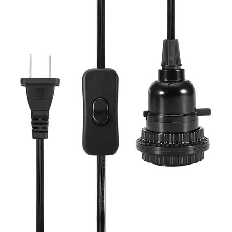 E27/E26 Lampenfassung mit Kabel und US-Stecker, Lampenfassung ohne Metallgitter