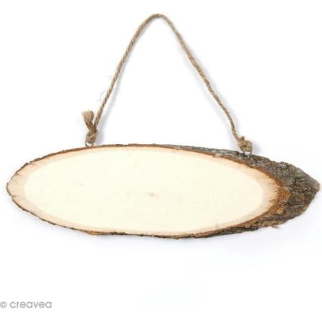 Panneau rondelle de bois - Creotime - 25 x 7 cm - Bois massif - Décoration murale - Intérieur