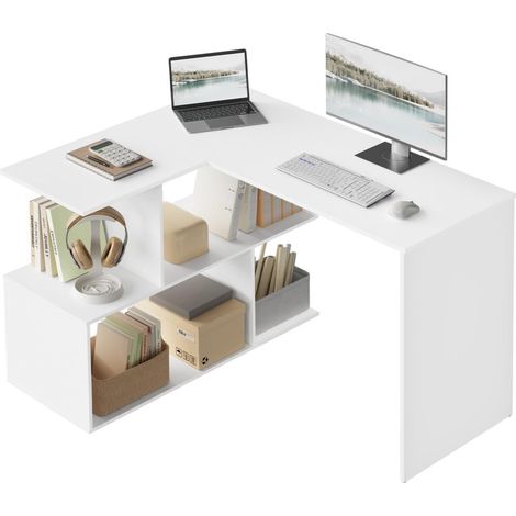 WOLTU Escritorio de madera blanca con 3 cajones – Estación de trabajo (120x60x75 cm) (1/5)