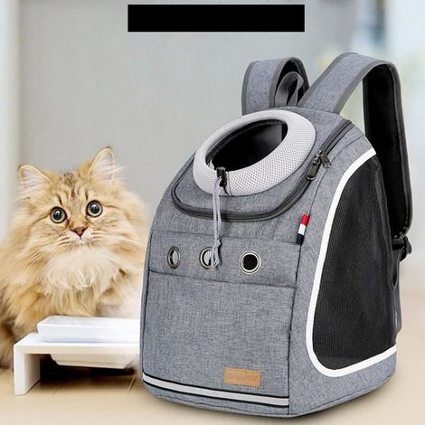 HONORNIC - NEUFU Sac à Dos pour Animal Chien Chat en plein air Sac de Voyage Transport Exterieur GRIS