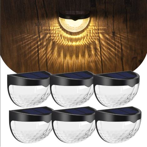 Lot de 6 lampes solaires pour éclairage extérieur, décoration de jardin par induction, appliques solaires murales pour clôture, voir - AquaForge (1/5)