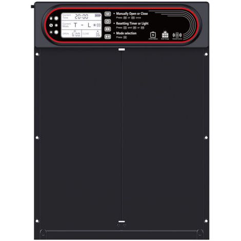 Porte Automatique Poulailler Programmable,Porte Poulailler Automatique SolaireTrappe Poulailler, Capteur de Lumière,avec Minuterie et Télécommande pour Poulailler,Cailles et Clôture de Volaille