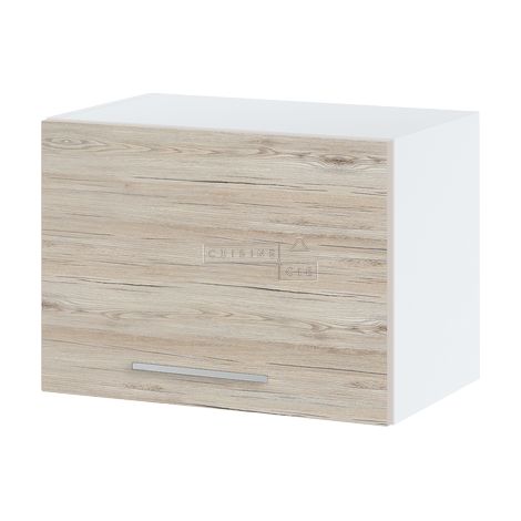 Meuble haut SLIM de cuisine Bellissi Noyer blanchi 1 porte relevable, L 50 cm