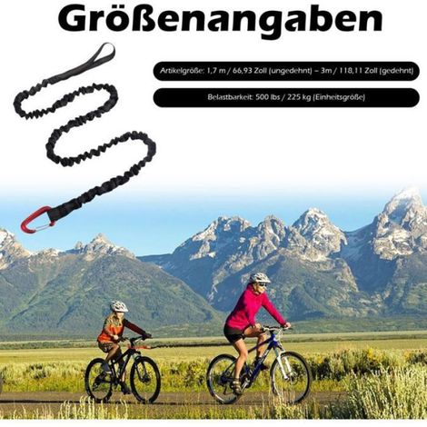 Barre de remorquage pour vélo - Corde de remorquage pour vélo, laisse rétractable de 3 mètres avec réservoir de 500 l (1/3)