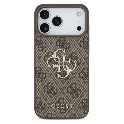 GUESS Hard Cover 4G Big Metal Logo Brown, für Apple iPhone 17 Pro Max, GUHCP17X4GMGBR