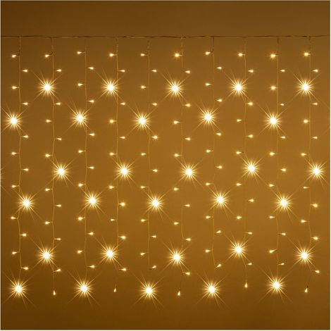 Rideau lumineux scintillant 4,5m x H1,1m 480 miniLED Multiflash Blanc chaud prolongeable 24V Lotti (1/3)