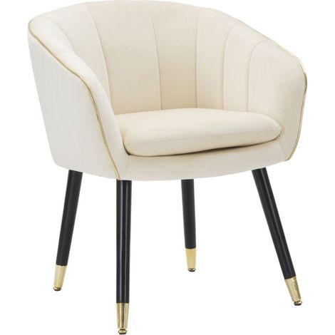 Poltrona Paris crema e gold in tessuto con gambe dorate – 62 x 58 x H 78 cm (1/5)