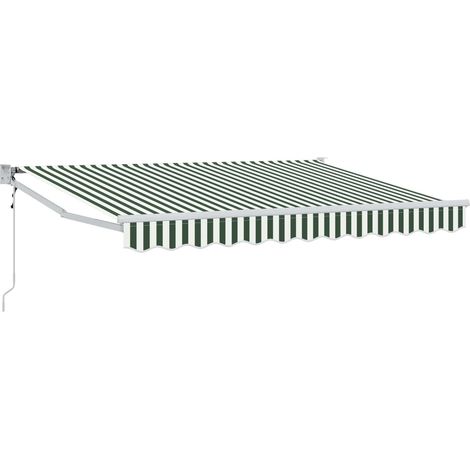 Markise Grün und Weiß 2,5 x 2 m Polyester und Metall vidaXL