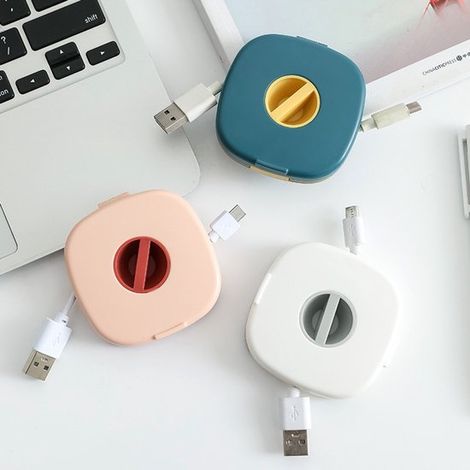 Organizador de cables de cargador de 3 piezas, soporte portátil para la gestión de cables de dispositivos electrónicos, USB, auriculares, portátiles, viajes, oficina y trabajo. (1/5)