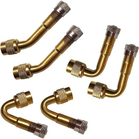 6 Pièces Prolongateur de Valve Pneu avec Adaptateur Raccord - Extension à 45°, 90°, 135° - Embout de Gonflage Coudé pour Voiture, Camion, Moto, Vélo, Scooter - (1/4)