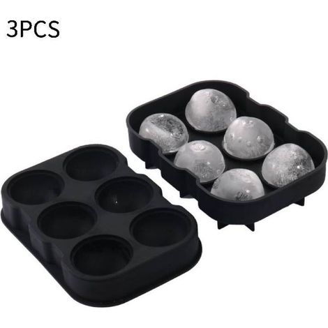 3er-Set Silikon-Eiswürfelformen – Eiswürfelform mit Deckel – BPA-freie, kugelförmige Silikon-Eiswürfelformen – Runde Silikon-Eiswürfelformen – Kugelförmiger Eiswürfelbereiter – Noi