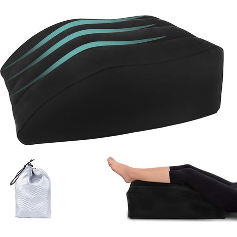 Coussin Jambes, Oreiller Elevation Jambes, Améliore la Circulation et Réduit L'enflure, Confortable et Portable Coussins Relève-Jambes, Oreiller Surélevé Jambes Gonflable (Noir) (1/5)