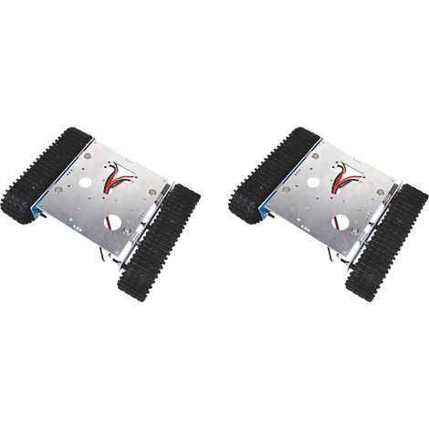 2X Robot de Réservoir en Alliage D'Aluminium DC9-12V Châssis de Véhicule sur Bricolage Mise à Niveau pour Le Kit D'Assemblage pour A (1/5)