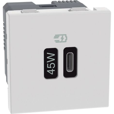 Presa usb-c bticino matixgo 45w 2 moduli bianco - jw4294c