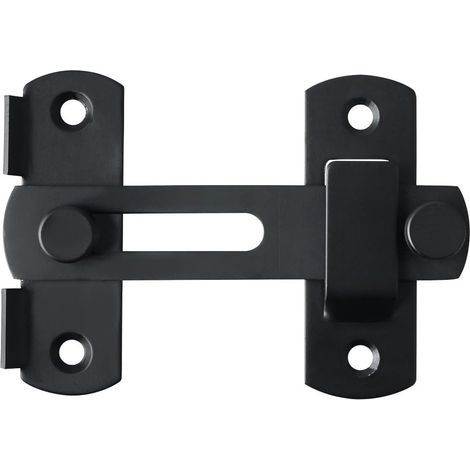 Verrou Porte Coulissante Serrure Volet Loquet Porte Verrou Portail à Bascule Boulon avec Vis pour Porte, Fenêtre, Placard et Jardin, Finition Noir Mat en Acier Inoxydable, EMS9001-B (1/5)
