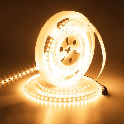 24V Ruban LED 5M 126LEDs/M 3000K Blanc Chaud 10000LM IP20 Intérieur, CE UL ProLED CRI 92+ 2835 SMD 18W/M Super Lumineux Éclairage d'Armoire Pour Maison, Commercial (Nécessite Aliment 24V 90W) (1/5)
