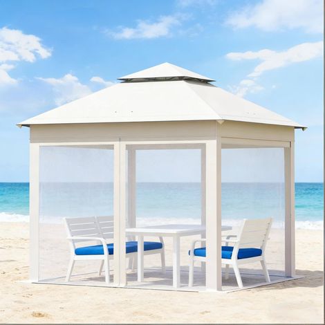 Gazebo pieghevole da giardino 3x3 m con zanzariere OKMYHOME (1/5)