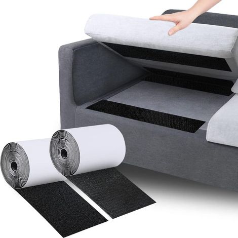Rutschfestes Kissen, selbsthaftender Rollstreifen mit Klebstoff zur effektiven Reduzierung des Verrutschens von Sofakissen (10 cm x 3 m, schwarz) (1/5)