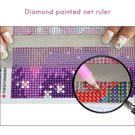 Règle maille en acier inoxydable pour peinture diamant, règle dessin outil broderie diamant pose diamants ronds 50 grilles 141 mm 13x3x0.3 cm 1 pc (1/2)