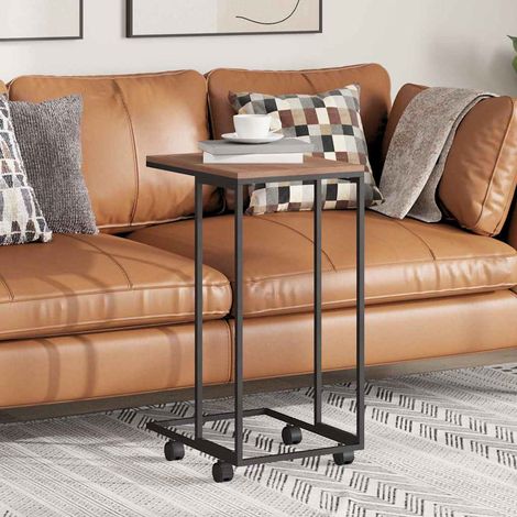 Table d'appoint avec roues-Table basse-Table Salon Noir 40x30x63,5 cm Bois d'ingénierie 851326 (1/5)