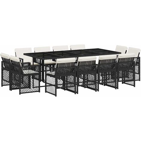 Maison Exclusive - Set comedor de jardín con cojines 13 pzas ratá (1/5)