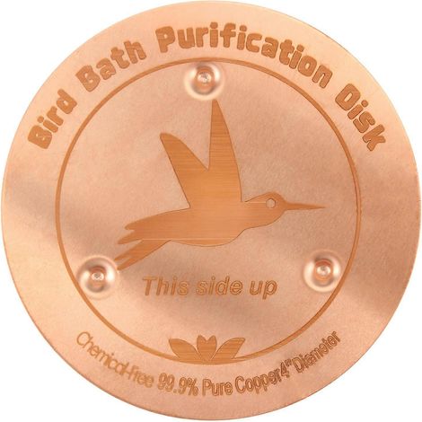 Disque de purification pour bain d'oiseaux avec support à quatre points d'appui. Eau propre et saine pour bain d'oiseaux et bassine d'extérieur. (1/5)