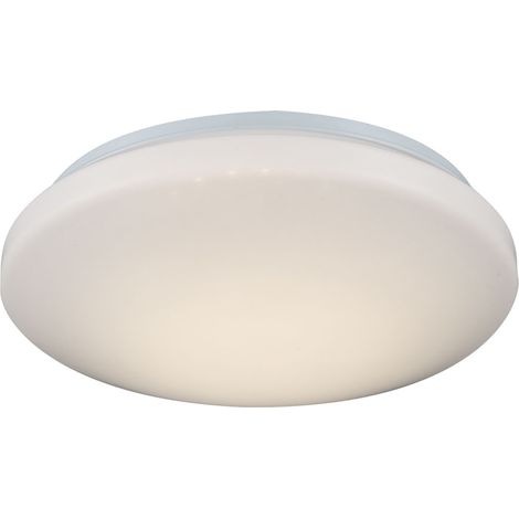 Deckenleuchte Lampe Schlafzimmerleuchte Küchenlampe Wohnzimmer, Metall weiß rund modern, 1x LED 12W 960Lm 3000K, DxH 26x8,5 cm (1/4)