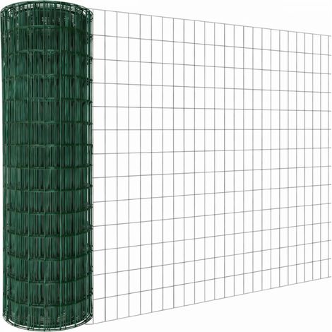 Grillage soudé plastifié pour clôture de jardin - 20 m x 1.8 m - Maille 5 x 10 cm - Diam 2.1 mm - Vert - Linxor