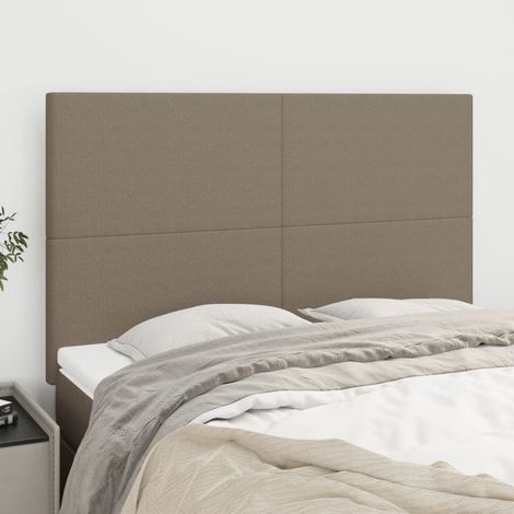 4 pcs Têtes de lit avec oreilles, Tableau décoratif de chevet élégante Taupe 72x5x78/88 cm Tissu SDG98124 (1/5)