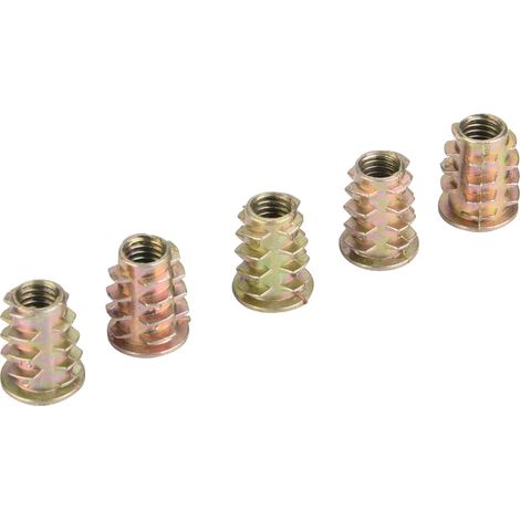 50 écrous à tête hexagonale creuse M6 en alliage de zinc pour meubles en bois (M615) (1/5)