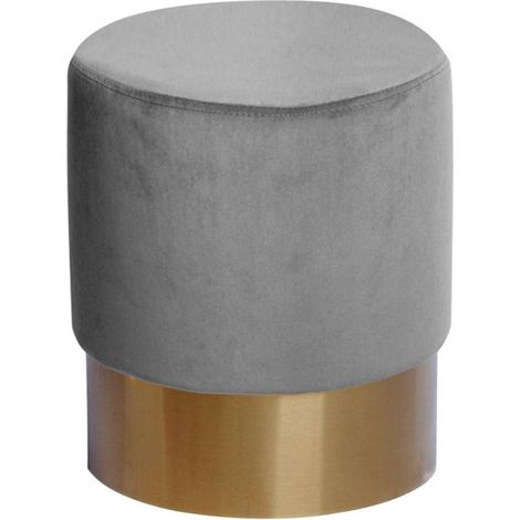 Pouf Rond Design "Nano" 42cm Gris (1/3)