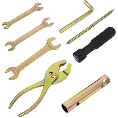 Kit de 7 outils de réparation pour moto : pinces portables, tournevis, bougie d’allumage, accessoires. (1/5)