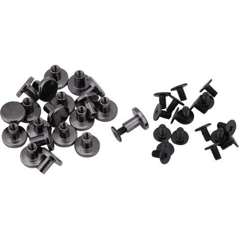 Lot de 20 rivets à tête plate en laiton pour sangle de ceinture, vis pour bagages, maroquinerie (8 mm)