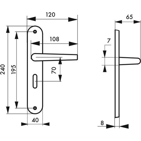 Thirard – Ensemble de poignées Vesta à condamnation – Aluminium nickelé satiné – Carré 7mm – Entr'axes 195mm pour salle de bain/toilette (1/3)