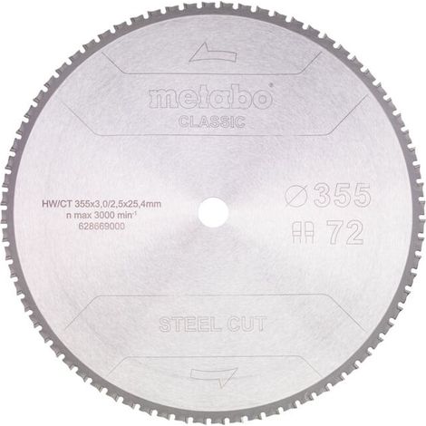 Lame de scie « steel cut - classic », 355x3,0/2,5x25,4 Z72 FZFA/FZFA 4° (628669000) (1/2)