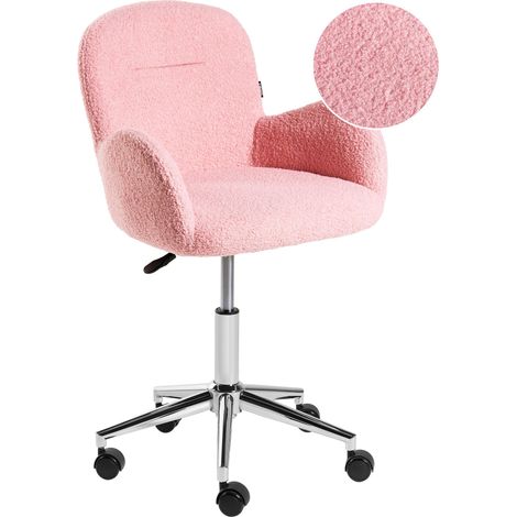 Schreibtischstuhl PRIDDY Bouclé Rosa