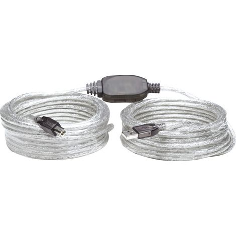 Manhattan USB-Kabel USB 2.0 USB-A Stecker, USB-B Stecker 11.00 m Transparent 510424 (1/2)