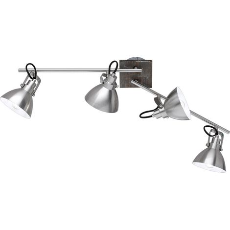 Plafoniera soggiorno sala da pranzo illuminazione effetto legno faretto orientabile TRIO 805000430
