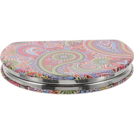 Miroir De Poche Pliant Boho Miroir De Maquillage Vintage Double Face PU Design Décoratif pour Femmes Compacte (1/5)