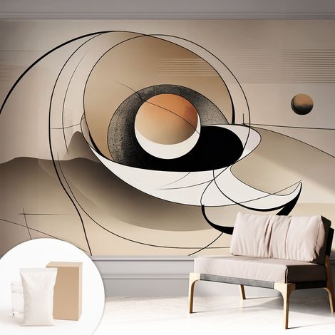 Fototapete - Tapete Vliestapete mit Kleber - Wandtapete Moderne Wandbild Schlafzimmer Wohnzimmer Harmonische Abstraktion 312x219 cm (1/5)
