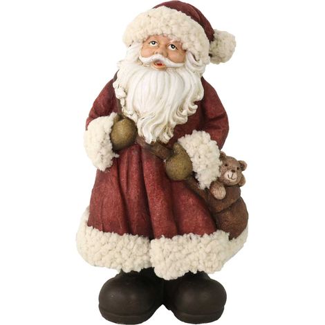 Babbo natale resina rosso cm18x17h34