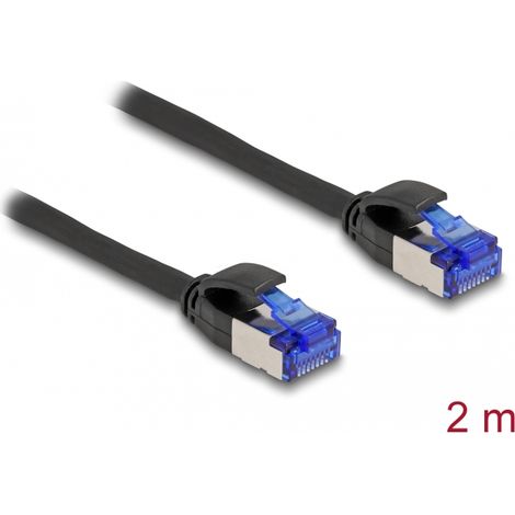 Delock Cable de red RJ45 Cat.6A S/FTP Slim 2 m negro