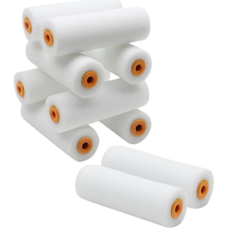 Petits Manchons de Rouleau à Peinture en Éponge Blancs, 10 Pièces Remplacement pour Cadre de Rouleau, Usage Mur et Maison, Lot de Dix, Format Compact (1/5)
