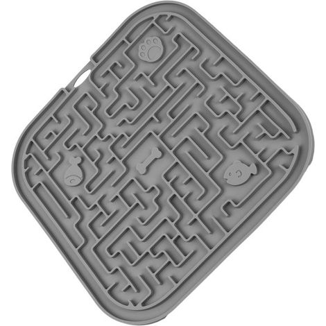 Allecto - Leckmatte für Hunde - Multifunktionale Hundeleckmatte - Graue Silikon-Leckmatte - Für Futter und Wasser - Geeignet für Hunde und (1/5)