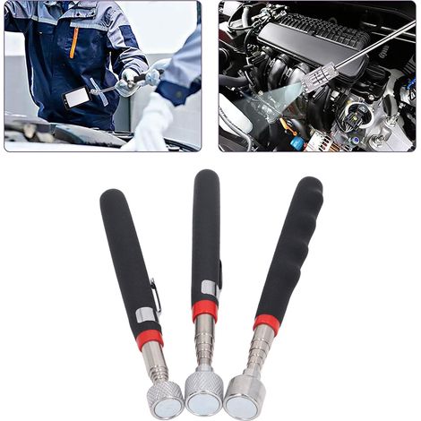 Ensemble de 3 outils de ramassage magnétique avec tiges magnétiques rétractables (10 lb, 15 lb et 20 lb) - un excellent cadeau pour les hommes. (1/5)